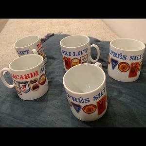 Vintage 1970 Bacardi Apres Small Espresso Cup Set 5